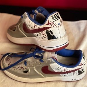 Nike Af1 Lebron Sz 12 Silver/Burgansy/Wht/Blue